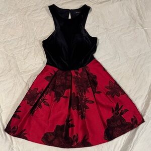 Teeze Me Black and Red Floral Mini Dress 3/4